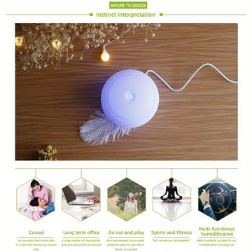 Humidificador ultrasónico y difusor de aromaterapia con alimentación por USB y control remoto