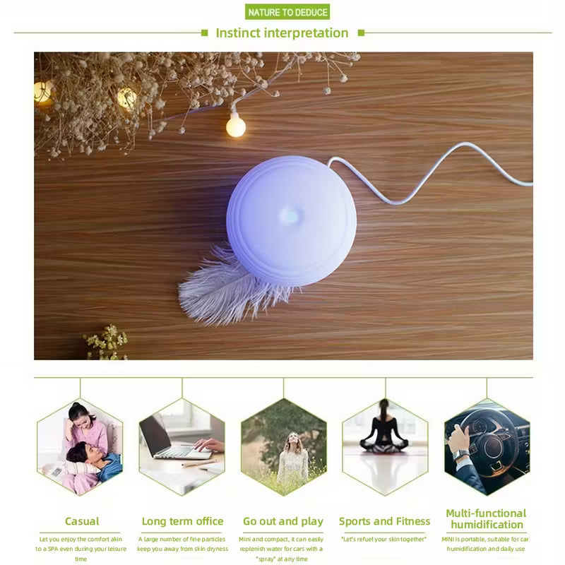 Humidificador ultrasónico y difusor de aromaterapia con alimentación por USB y control remoto