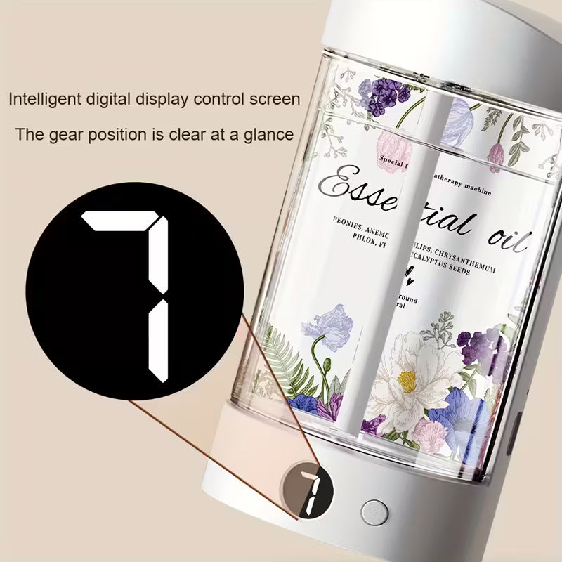 Difusor de aromas 4 en 1 extragrande con aromas relajantes: recargable por USB, tapa transparente y apagado automático.