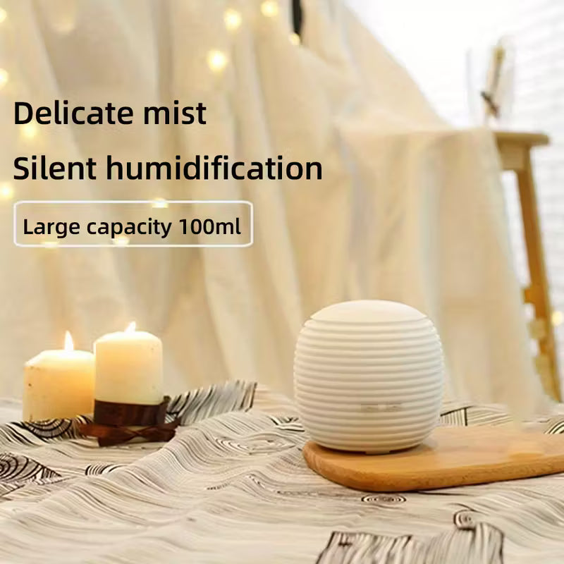 Humidificador ultrasónico y difusor de aromaterapia con alimentación por USB y control remoto