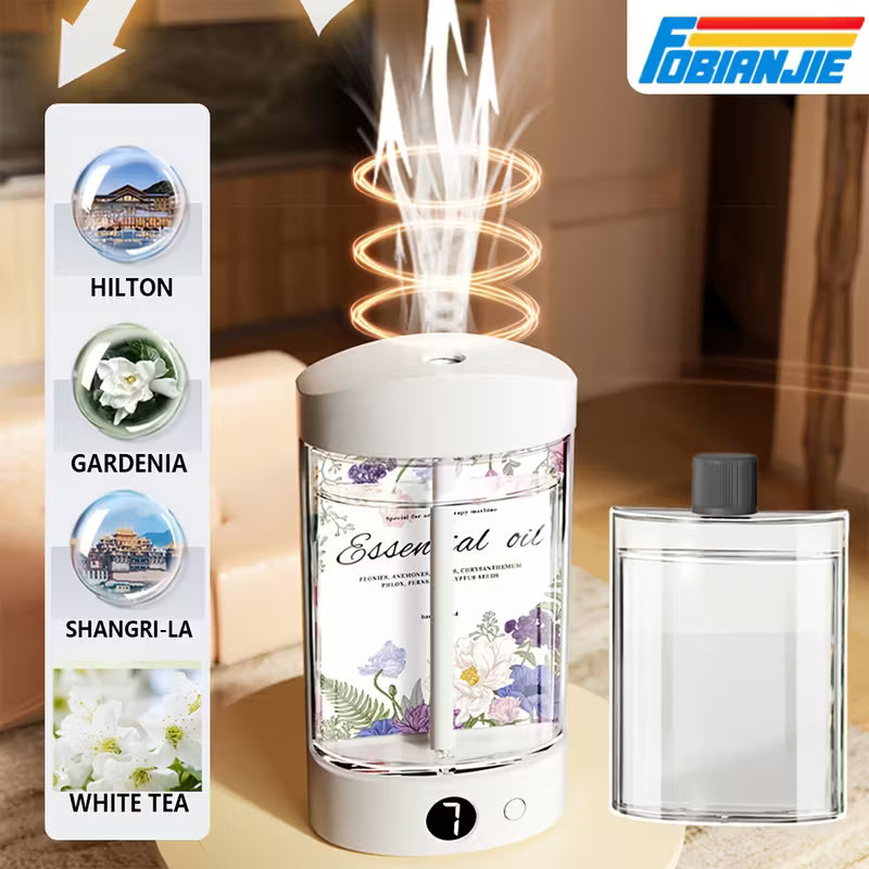 Difusor de aromas 4 en 1 extragrande con aromas relajantes: recargable por USB, tapa transparente y apagado automático.