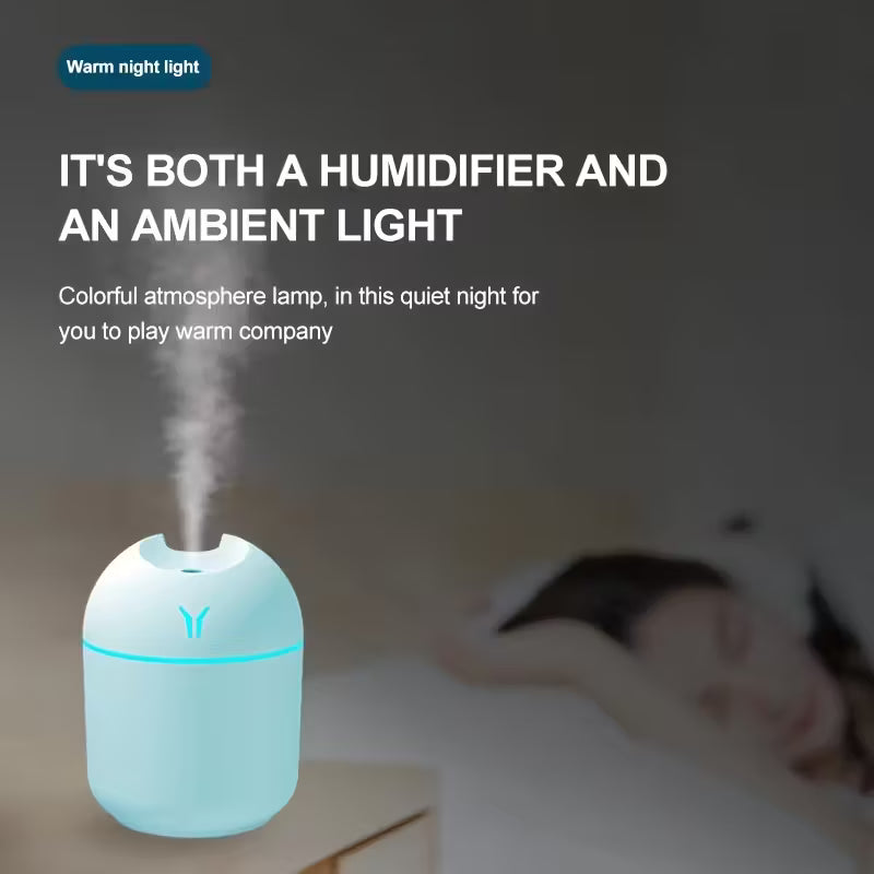 Difusor y humidificador de aromaterapia ultrasilencioso con luz nocturna de vapor frío